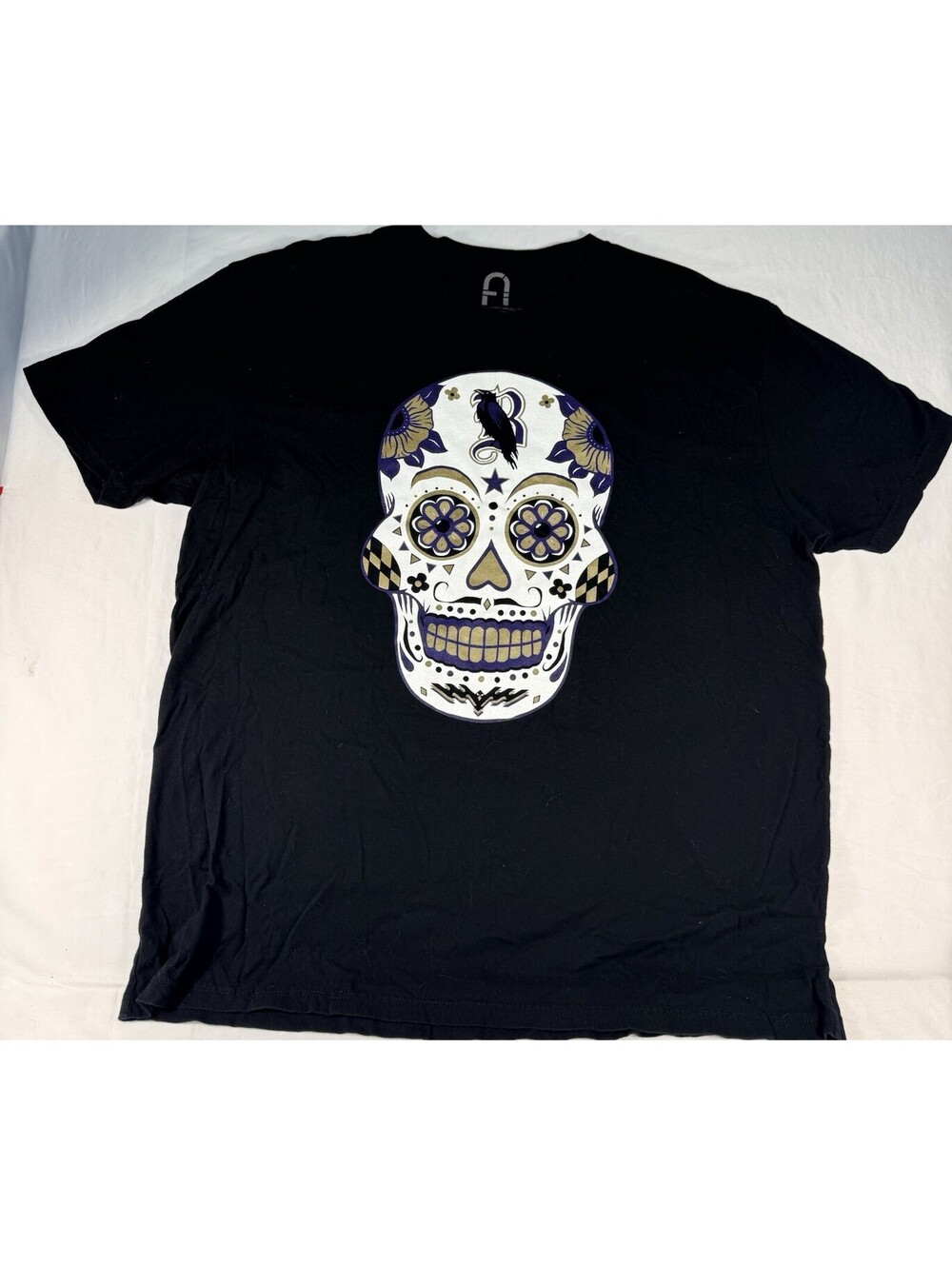 Americas Finest Baltimore Ravens Football Sugar Skull Shirt Mens 2XL